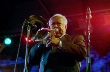 Slide Hampton, Brecon Jazz Festival, Powys, Wales, August 12, 2005. Artist: Brian O'Connor