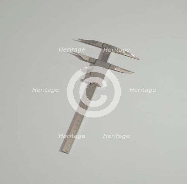 Sliding caliper used by Dr. Montague Cobb, mid 20th century. Creator: Unknown.
