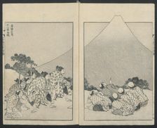 Sliding Down (left); The Opening of Fuji (right) from One Hundred Views of Mount Fuji, 1834. Creator: Hokusai