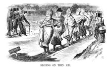 Sliding on Thin Ice 1869. Artist: John Tenniel