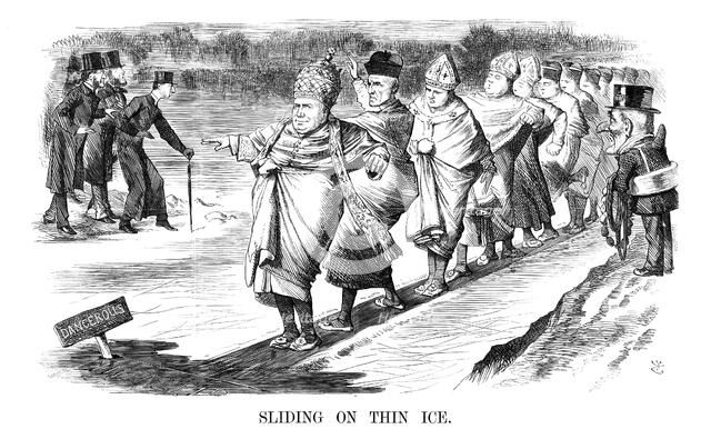 'Sliding on Thin Ice', 1869. Artist: John Tenniel