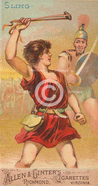 Sling, from the Arms of All Nations series (N3) for Allen & Ginter Cigarettes Brands, 1887. Creator: Allen & Ginter.