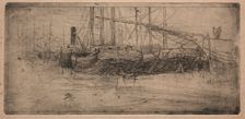 Slip along the Cuyahoga River, 1887. Creator: Arthur E. Schneider