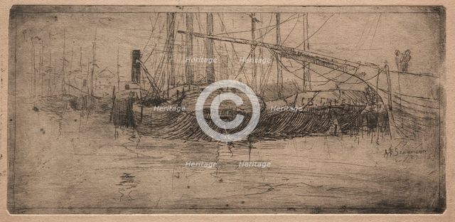 Slip along the Cuyahoga River, 1887. Creator: Arthur E. Schneider.