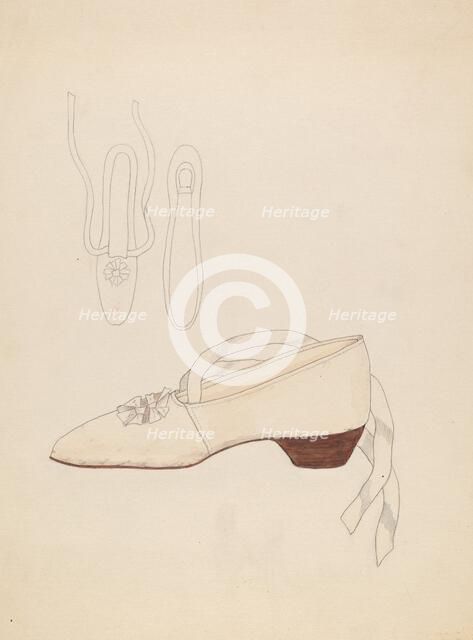 Slipper, c. 1936. Creator: Gladys Cook.