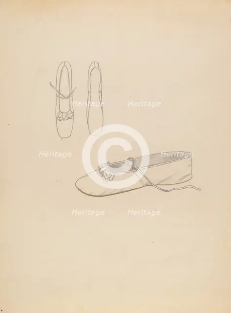 Slipper, c. 1936. Creator: Margaret Concha.