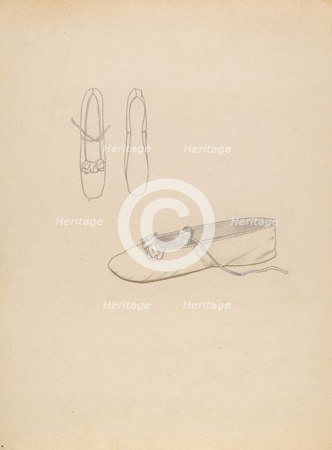 Slipper, c. 1936. Creator: Margaret Concha.