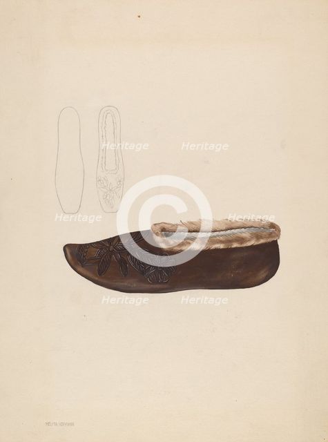 Slipper, c. 1936. Creator: Melita Hofmann.