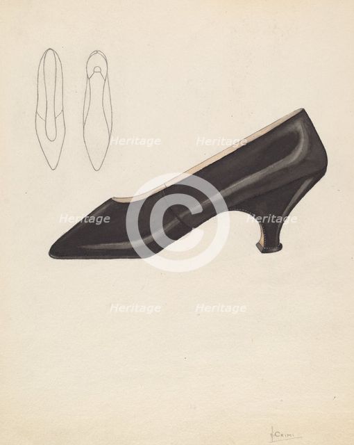 Slipper, c. 1936. Creator: Nancy Crimi.