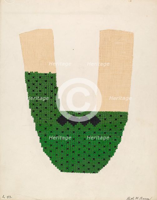 Slipper, c. 1937. Creator: Ruth M. Barnes.
