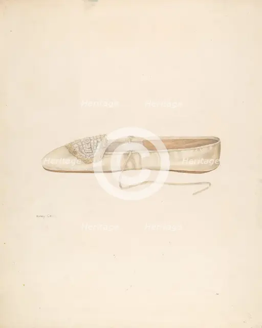 Slipper, c. 1939. Creator: Nancy Crimi.