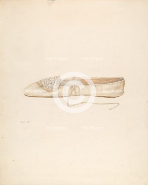 Slipper, c. 1939. Creator: Nancy Crimi.