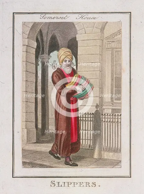 'Slippers', Cries of London, 1804. Artist: Anon
