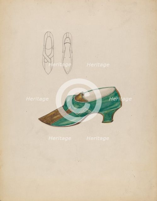 Slippers, c. 1936. Creator: Margaret Concha.