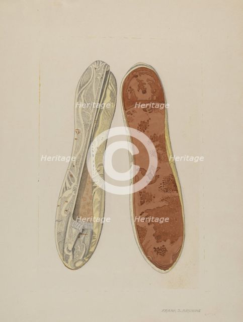 Slippers, c. 1940. Creator: Frank S. Browne.