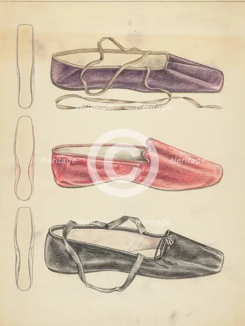 Slippers, c. 1940. Creator: Melita Hofmann.