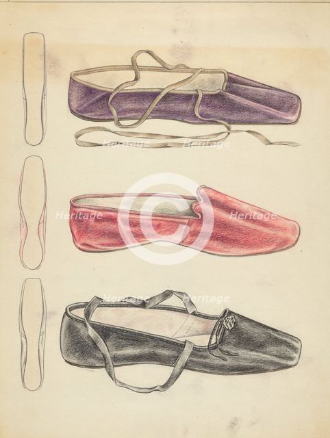Slippers, c. 1940. Creator: Melita Hofmann.