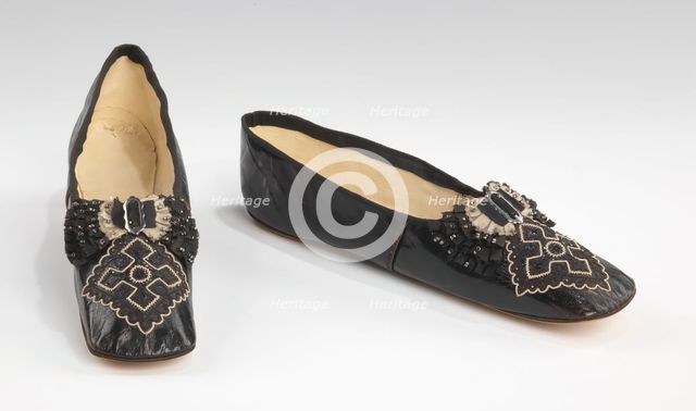 Slippers, French, 1855-65. Creator: Unknown.