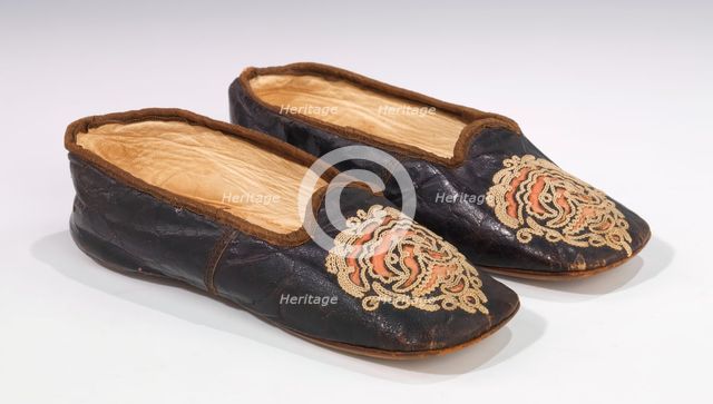 Slippers, French, 1866. Creator: Unknown.