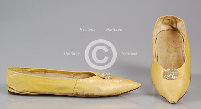 Slippers, possibly American, 1795-1810. Creator: Unknown.