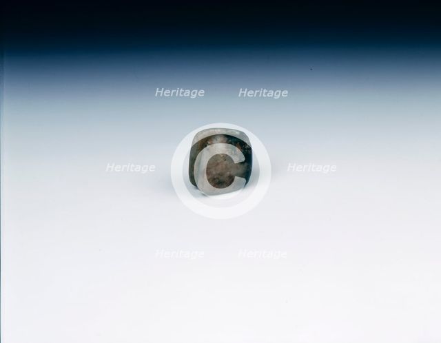 Slit jade bead, neolithic, Chahai type, northern China, c4700-3000 BC. Creator: Unknown.