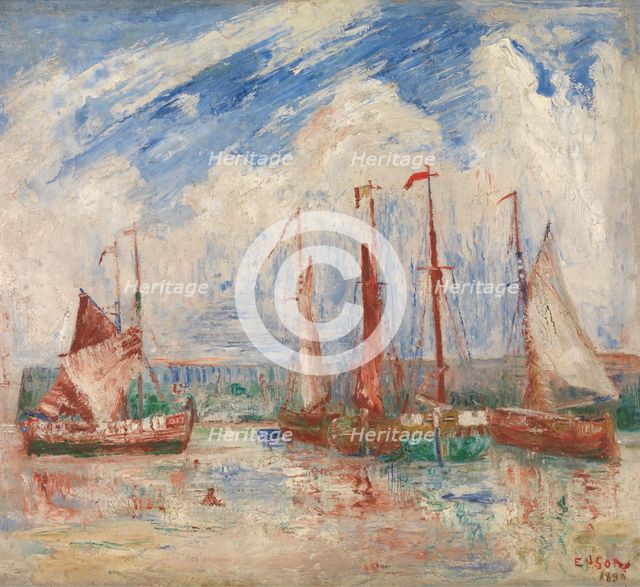 Sloops, 1890. Creator: James Ensor.