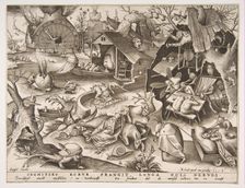 Sloth (Desidia), from the series The Seven Deadly Sins, 1558. Creator: Philip Galle