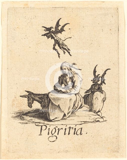 Sloth, probably after 1621. Creator: Jacques Callot.