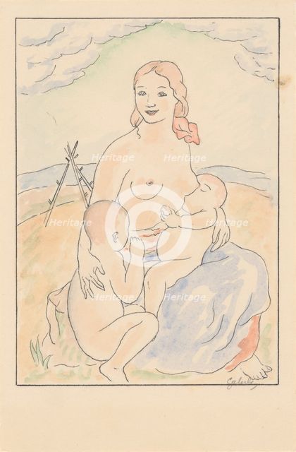 Slovak mother, 1920-1930. Creator: Mikulas Galanda.