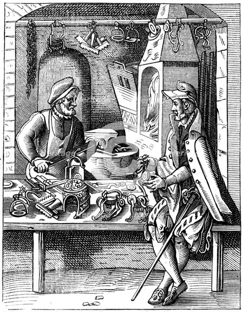 Spur maker, 16th century (1849).Artist: Jost Amman