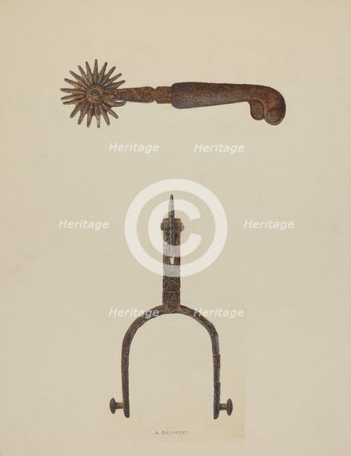 Spurs, c. 1937. Creator: Albert Geuppert.