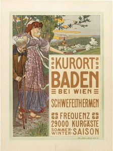 Spa town Baden near Vienna, c. 1910. Creator: Liebenwein, Maximilian (1869-1926)