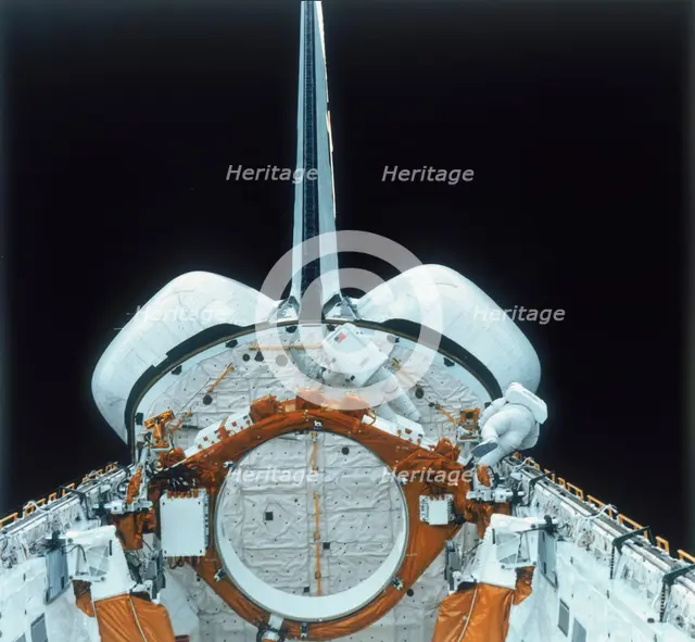 Space Shuttle Astronaut on EVA, 1980s Creator: Unknown.