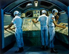 Space Shuttle - artist's concept of interior, 1980s. Creator: NASA