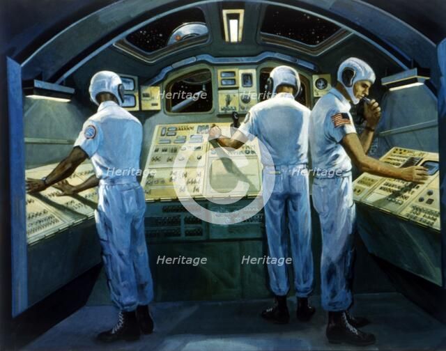 Space Shuttle - artist's concept of interior, 1980s. Creator: NASA.