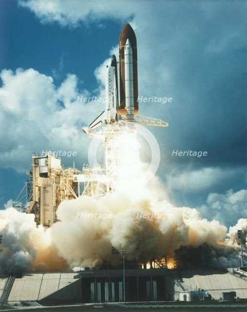 Space Shuttle 'Atlantis' launching from Kennedy Space Center, USA, 1980s. Creator: NASA.