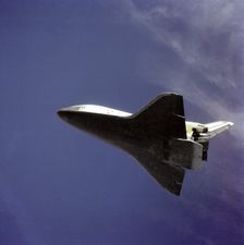 Space Shuttle Columbia on final approach, USA, 1981. Creator: NASA