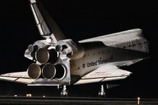 Space Shuttle Endeavour night landing, Florida. USA, February 21, 2010. Creator: NASA