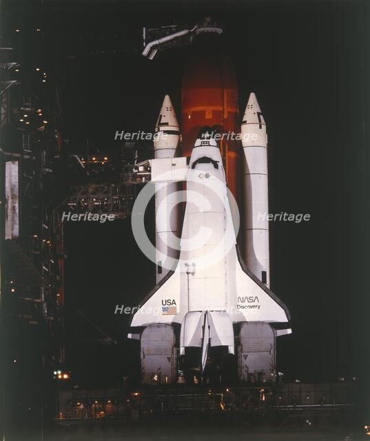 Space Shuttle Orbiter 'Discovery' at Kennedy Space Center, Merritt Island, Florida, USA. Creator: NASA.