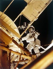 Space Shuttle - spacewalk, 1980s. Creator: NASA