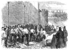 Spade drill at the Tower, 1870. Creator: Unknown
