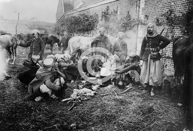 Spahis in camp at Arsy after battle, 1914. Creator: Bain News Service.