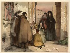 Spain. The reliquary. Folk costumes of the time