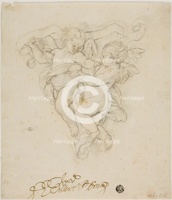 Spandrel Decoration with Two Putti, n.d. Creator: Unknown.