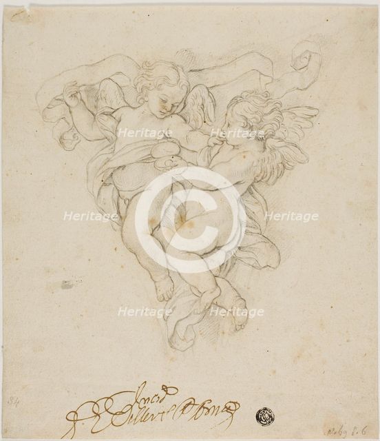 Spandrel Decoration with Two Putti, n.d. Creator: Unknown.