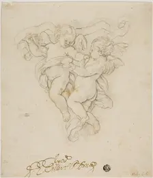Spandrel Decoration with Two Putti, n.d. Creator: Unknown