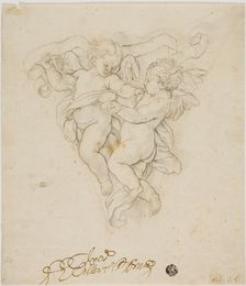 Spandrel Decoration with Two Putti, n.d. Creator: Unknown