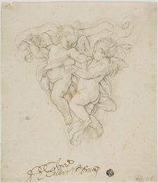 Spandrel Decoration with Two Putti, n.d. Creator: Unknown