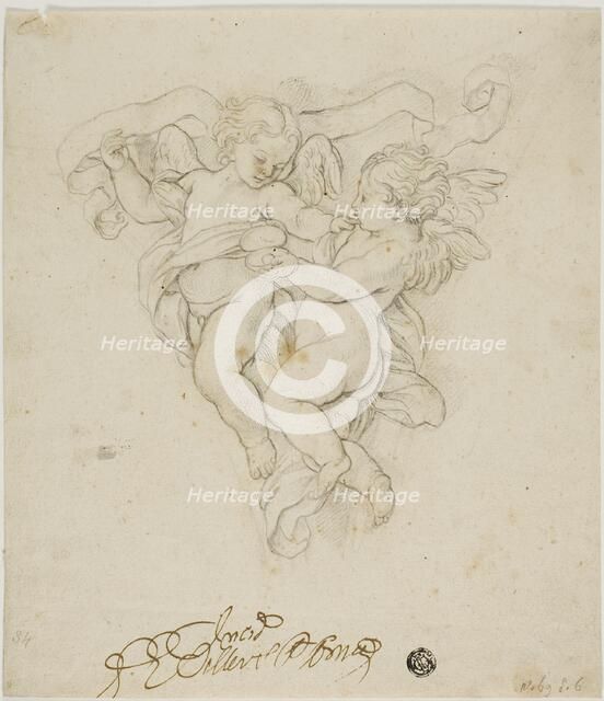 Spandrel Decoration with Two Putti, n.d. Creator: Unknown.