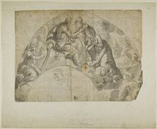 Spandrel Design for Coronation of Virgin, n.d. Creators: Unknown, Pietro da Cortona, Ventura Salimbeni